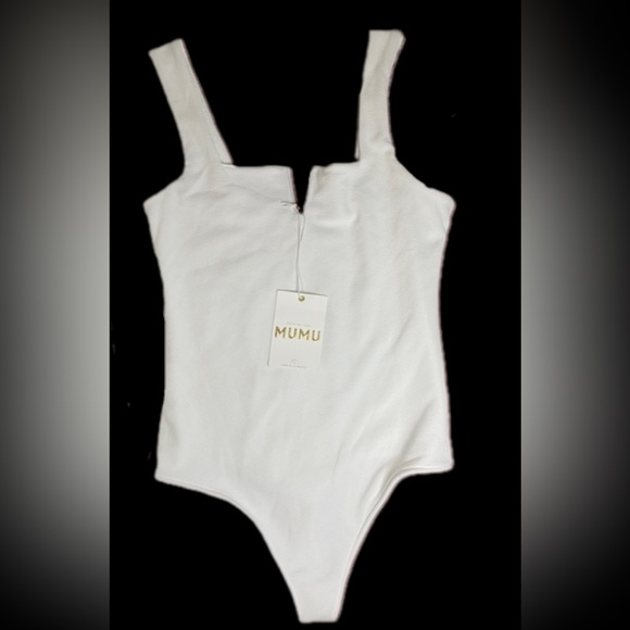Show Me Your MuMu Tops - Show Me Your MuMu Arlo Bodysuit, Bone Stretch, Womens Size XL